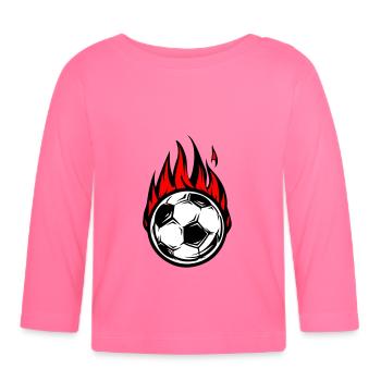 Fussball Brennt Feuer - Baby Bio-Langarmshirt - Azalea - Vorne