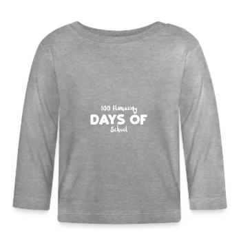 100 jours d’école flamboyants - T-shirt manches longues bio Bébé - gris chiné - Devant