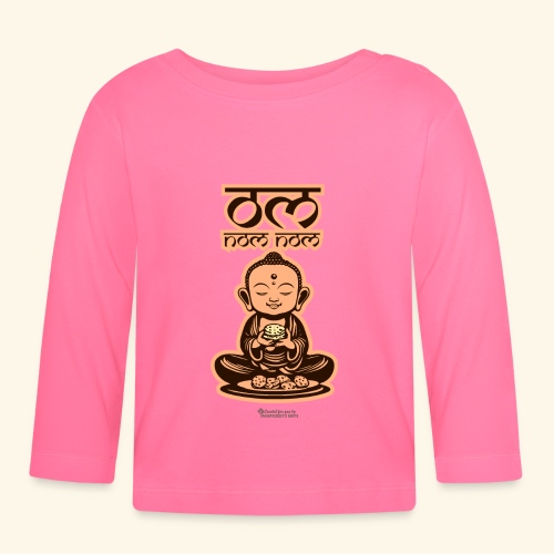 Om Nom Nom Buddha mit Keks - Baby Bio-Langarmshirt