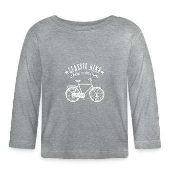 LET’S GO FUTURE BICYCLETTE VIEILLES ROUES MOTIF RÉTRO - T-shirt manches longues bio Bébé - gris chiné - Devant