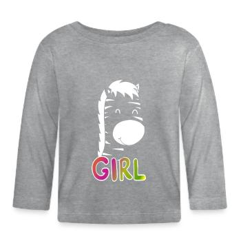 Girl Day Outfit Christmas Gift - Organic Baby Long Sleeve T-Shirt - heather grey - Front