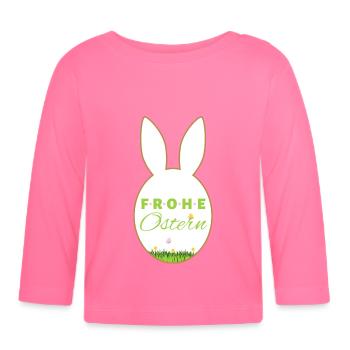 Happy Easter - Organic Baby Long Sleeve T-Shirt - azalea - Front