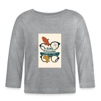 Monde Aimé Césaire Brille - Baby Bio-Langarmshirt - Grau meliert - Vorne