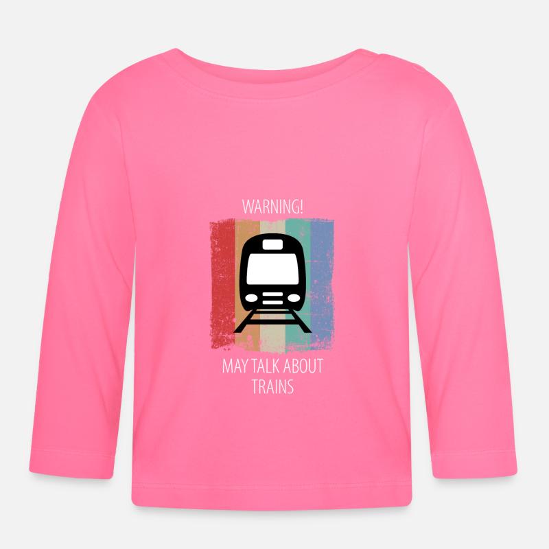 Train Chemin De Fer Cheminot Travailleurs Trains Conducteur De Train - T-shirt manches longues bio Bébé - rose azalée