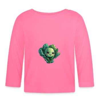Style bande dessinée heureux de chou - T-shirt manches longues bio Bébé - rose azalée - Devant