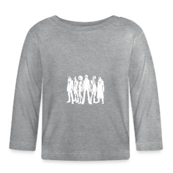 Halloween Monstre Squelettes Groupe de Zombies - T-shirt manches longues bio Bébé - gris chiné - Devant
