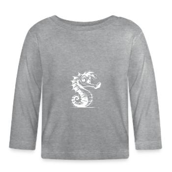 Clever Seahorse Kids Croquis au crayon - T-shirt manches longues bio Bébé - gris chiné - Devant