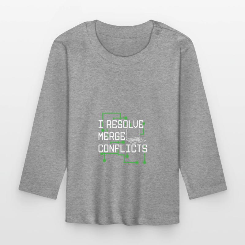 I Resolve Merge Conflicts Coder Software Developer Baby Bio-Langarmshirt