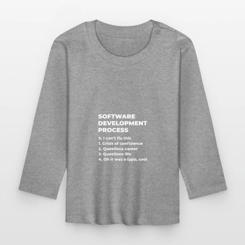 Software Development Process Programmer Coder Nerd Baby Bio-Langarmshirt