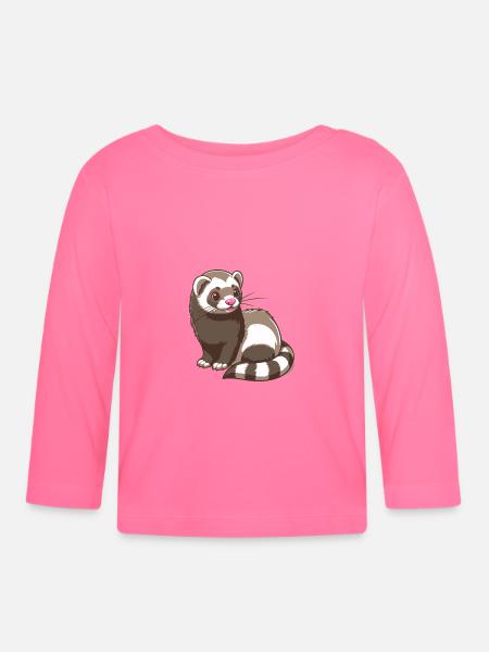 Frettchen - Baby Bio-Langarmshirt - Azalea