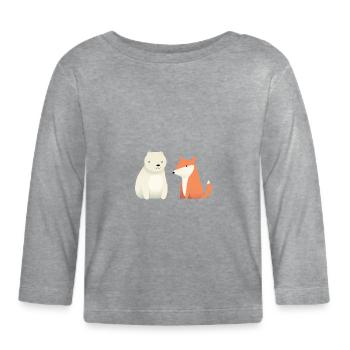 Cute Animal - Baby Bio-Langarmshirt - Grau meliert - Vorne