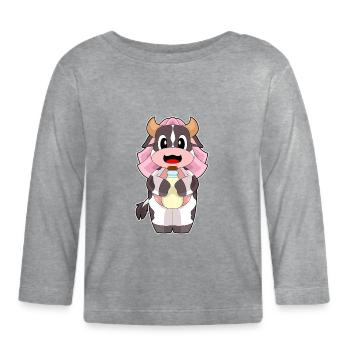 Cat Bridal Veil Wedding - Organic Baby Long Sleeve T-Shirt - heather grey - Front