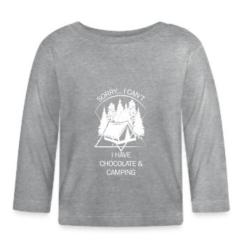 Tente Camping Camper Scout Bivouac - T-shirt manches longues bio Bébé - gris chiné - Devant