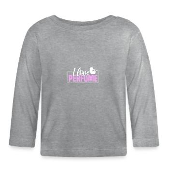 Parfüm Fragrance Perfüm Perfume Parfum Duft - T-shirt manches longues bio Bébé - gris chiné - Devant