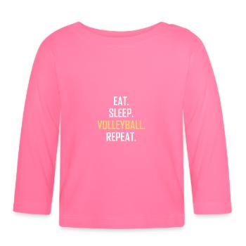 volley-ball - T-shirt manches longues bio Bébé - rose azalée - Devant