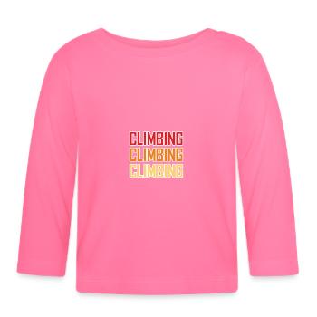 Klettern Klettern Klettern - Baby Bio-Langarmshirt - Azalea - Vorne