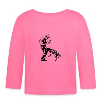 Mordant sportif (D) - T-shirt manches longues bio Bébé - rose azalée - Devant
