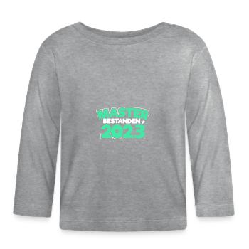 Master 2023 Abschluss Promotion Sponsion Uni - Baby Bio-Langarmshirt - Grau meliert - Vorne