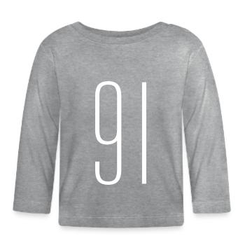 91 - Baby Bio-Langarmshirt - Grau meliert - Vorne
