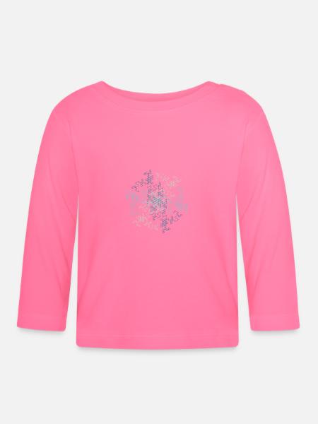points-edges R7-3 blue circle - Baby Bio-Langarmshirt - Azalea