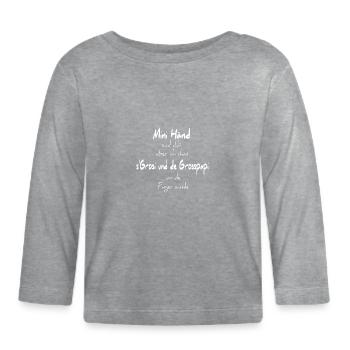 Schweiz Grosi und Grosspapi Babyspruch zur Geburt - Baby Bio-Langarmshirt - Grau meliert - Vorne