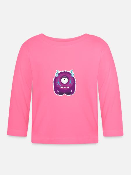 Süßes kleines trauriges Monster - Baby Bio-Langarmshirt - Azalea