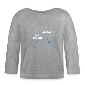 Two left hands - Organic Baby Long Sleeve T-Shirt - heather grey - Front