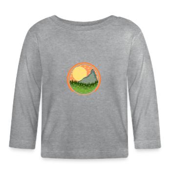 landschaft - Baby Bio-Langarmshirt - Grau meliert - Vorne