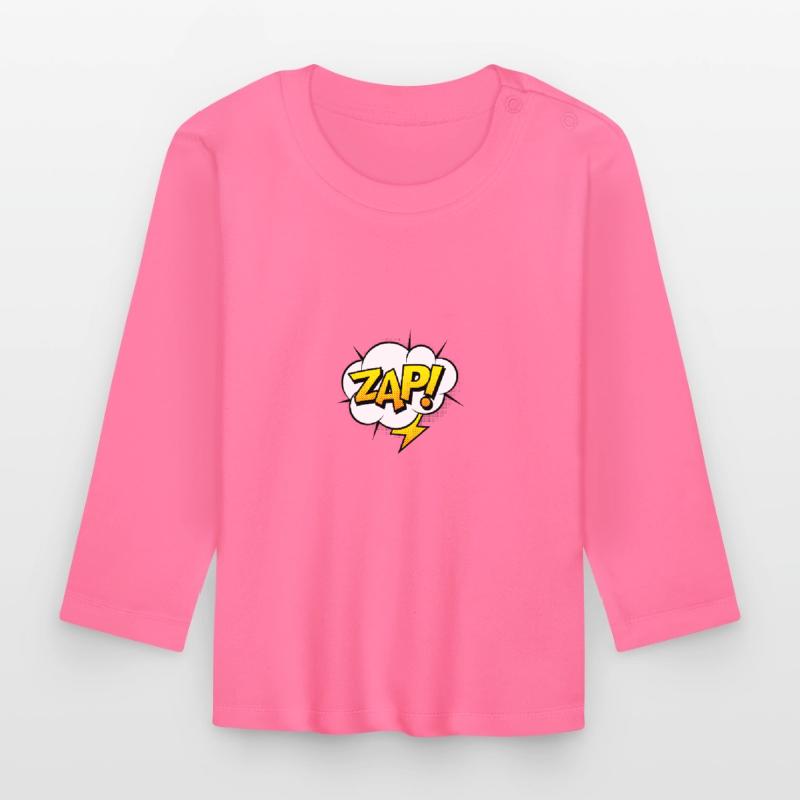 Comic Comicstyle Comic-Strips Superheld Blitz Baby Bio-Langarmshirt