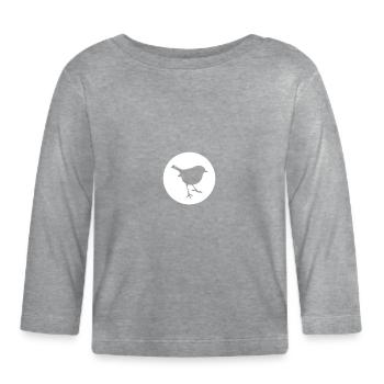oiseau - T-shirt manches longues bio Bébé - gris chiné - Devant