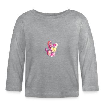 cactus - Organic Baby Long Sleeve T-Shirt - heather grey - Front