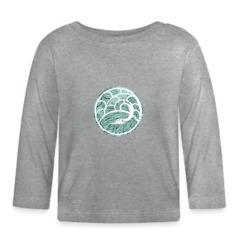 Kran - Baby Bio-Langarmshirt - Grau meliert - Vorne