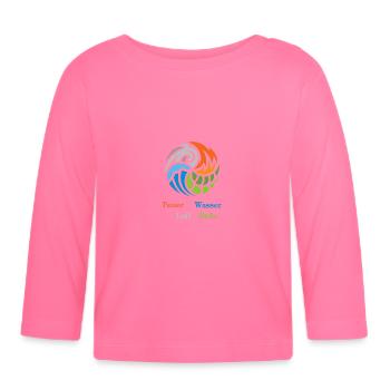 The 4 elements. Fire, water, air and earth - Organic Baby Long Sleeve T-Shirt - azalea - Front