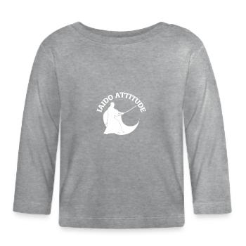 Iaido - T-shirt manches longues bio Bébé - gris chiné - Devant
