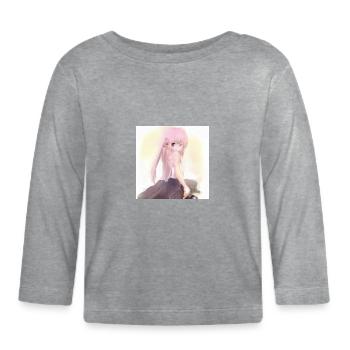 Anime - T-shirt manches longues bio Bébé - gris chiné - Devant