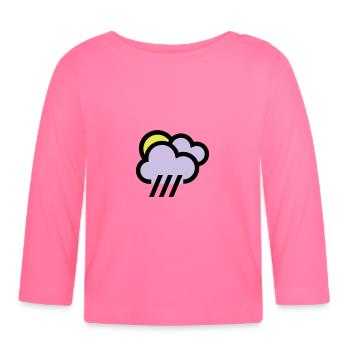 cloudy with chills icon weather icon - Organic Baby Long Sleeve T-Shirt - azalea - Front