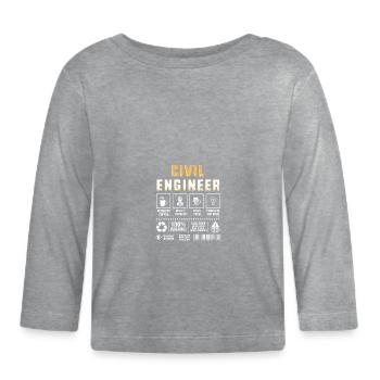 Civil Engineer Construction Site Construction Worker - Organic Baby Long Sleeve T-Shirt - heather grey - Front