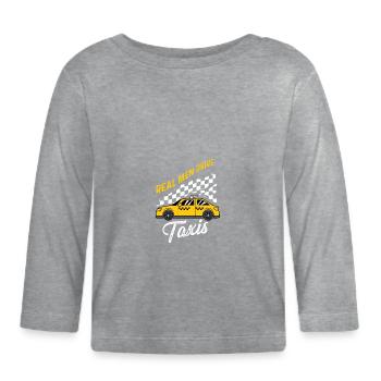 Männer fahren Taxis Fleißiger Vater Geschenk - Baby Bio-Langarmshirt - Grau meliert - Vorne