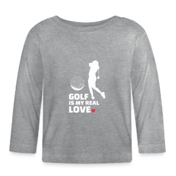 Ich Liebe Golf - Baby Bio-Langarmshirt - Grau meliert - Vorne