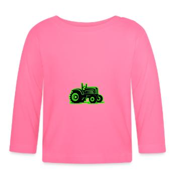 Traktor Landwirtschaft Symbol - Baby Bio-Langarmshirt - Azalea - Vorne