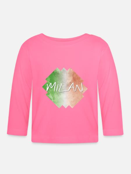 Milan - Mailand - Baby Bio-Langarmshirt - Azalea