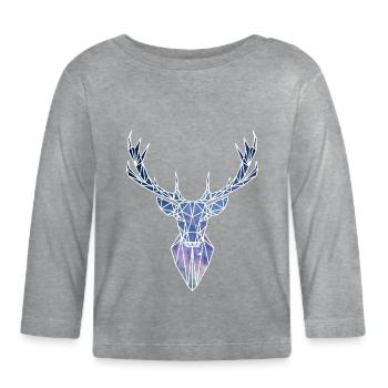 Hirsch Sterne - Organic Baby Long Sleeve T-Shirt - heather grey - Front