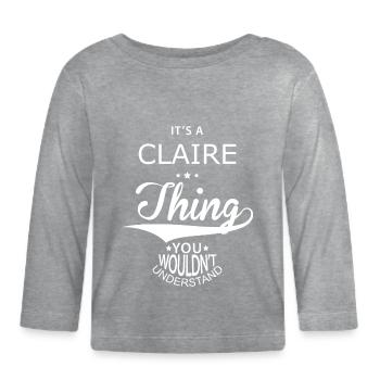 Claire - T-shirt manches longues bio Bébé - gris chiné - Devant