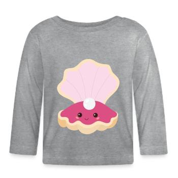 shell - Organic Baby Long Sleeve T-Shirt - heather grey - Front