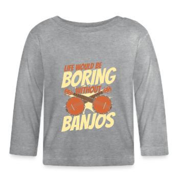 Banjo Instrument - T-shirt manches longues bio Bébé - gris chiné - Devant