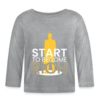 commencer à devenir riche - T-shirt manches longues bio Bébé - gris chiné - Devant