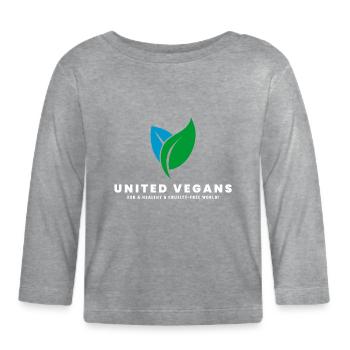 UNITED VEGANS - Marque officielle (blanc) - T-shirt manches longues bio Bébé - gris chiné - Devant