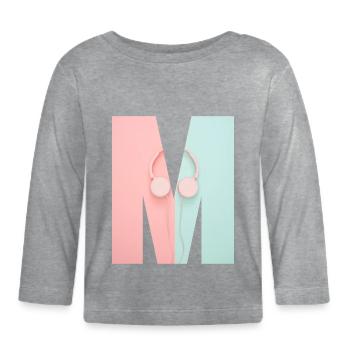Music - Organic Baby Long Sleeve T-Shirt - heather grey - Front