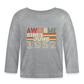 Juni 1952 Original 1952 Jubiläum 1952 Juni 1952 - Baby Bio-Langarmshirt - Grau meliert - Vorne
