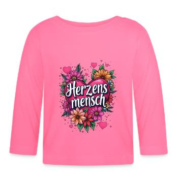Herzensmensch, Valentinstag Geschenk Idee, - Baby Bio-Langarmshirt - Azalea - Vorne